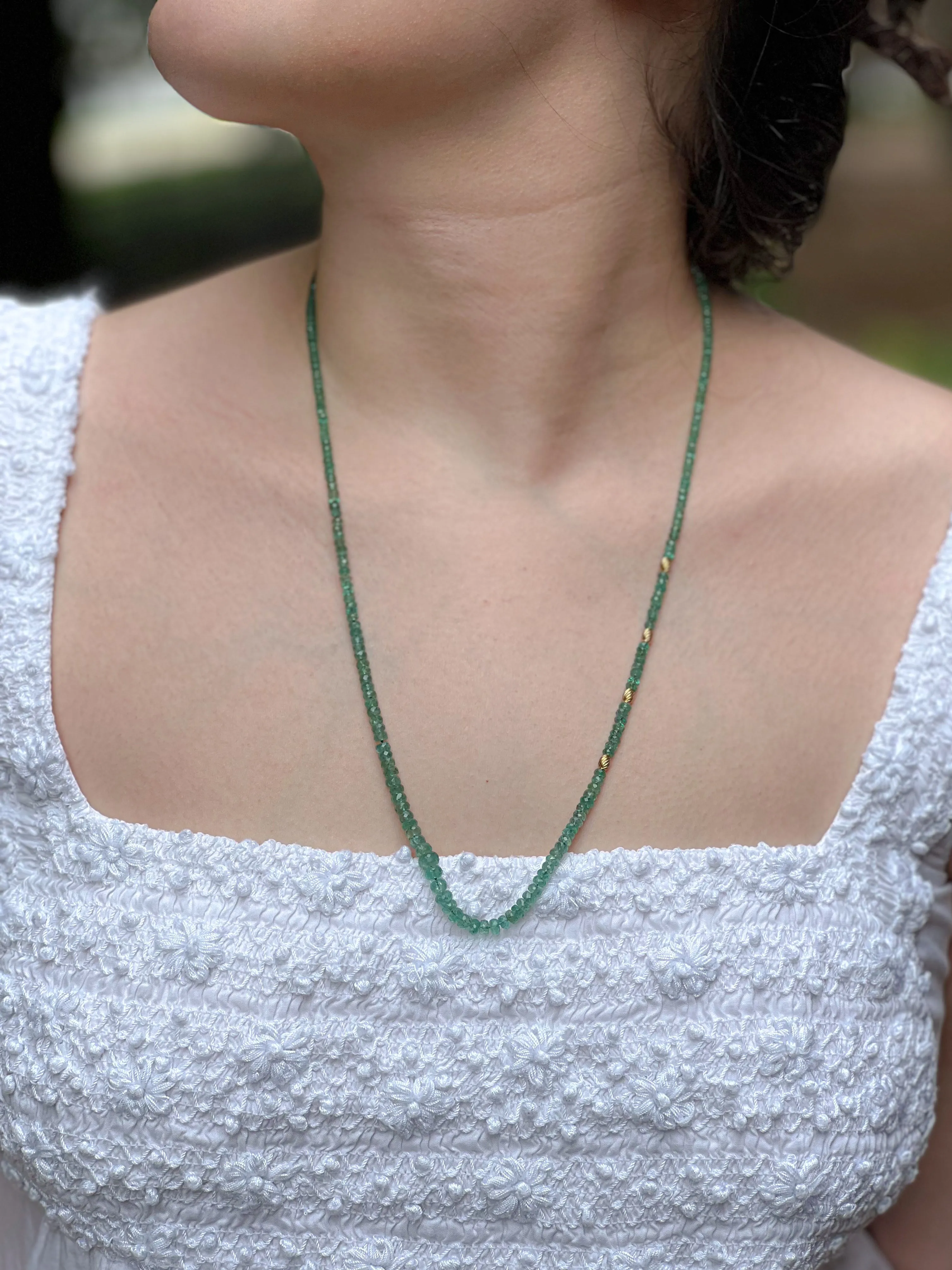 Emerald Necklace with Gold Accents