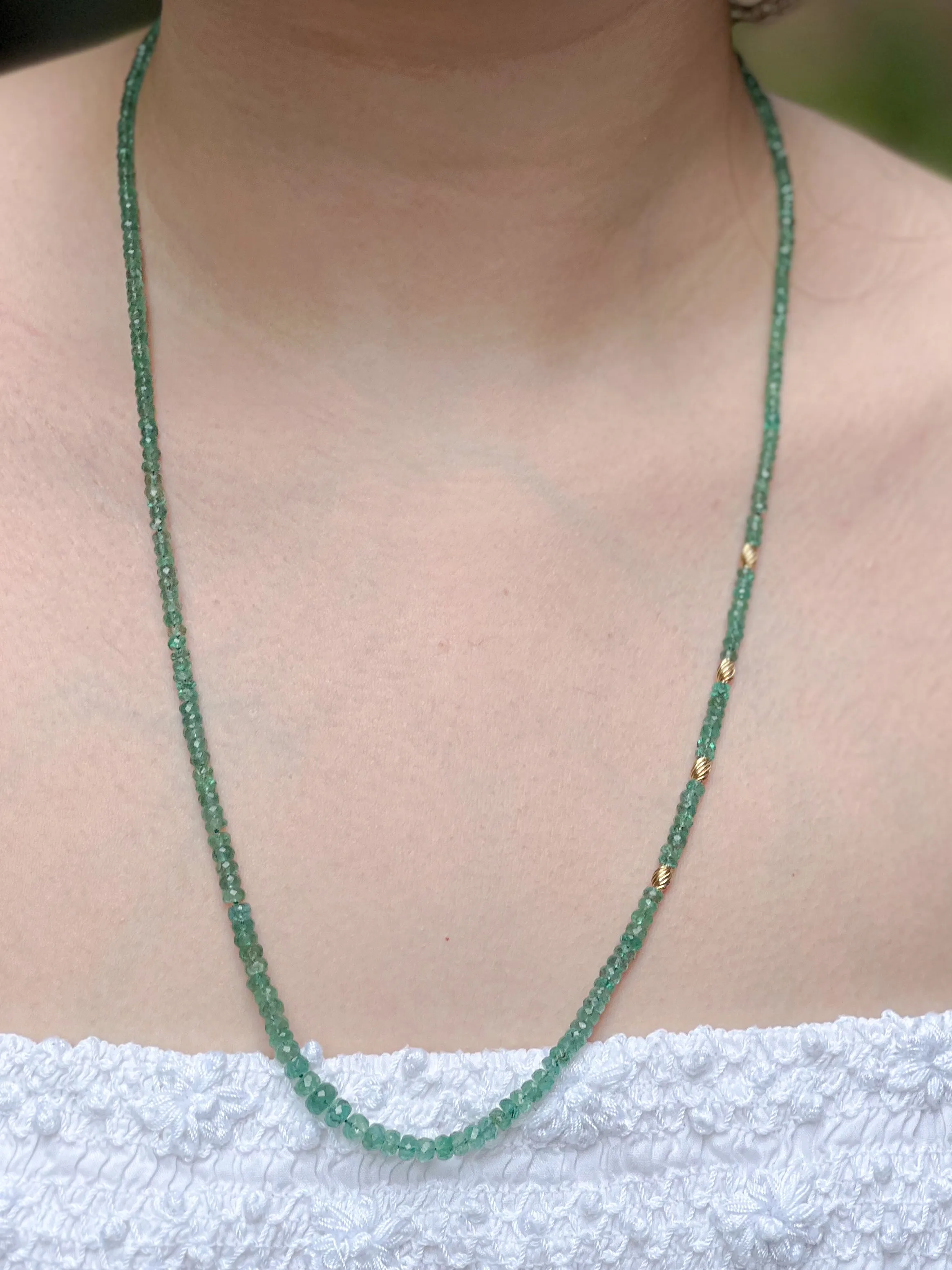 Emerald Necklace with Gold Accents