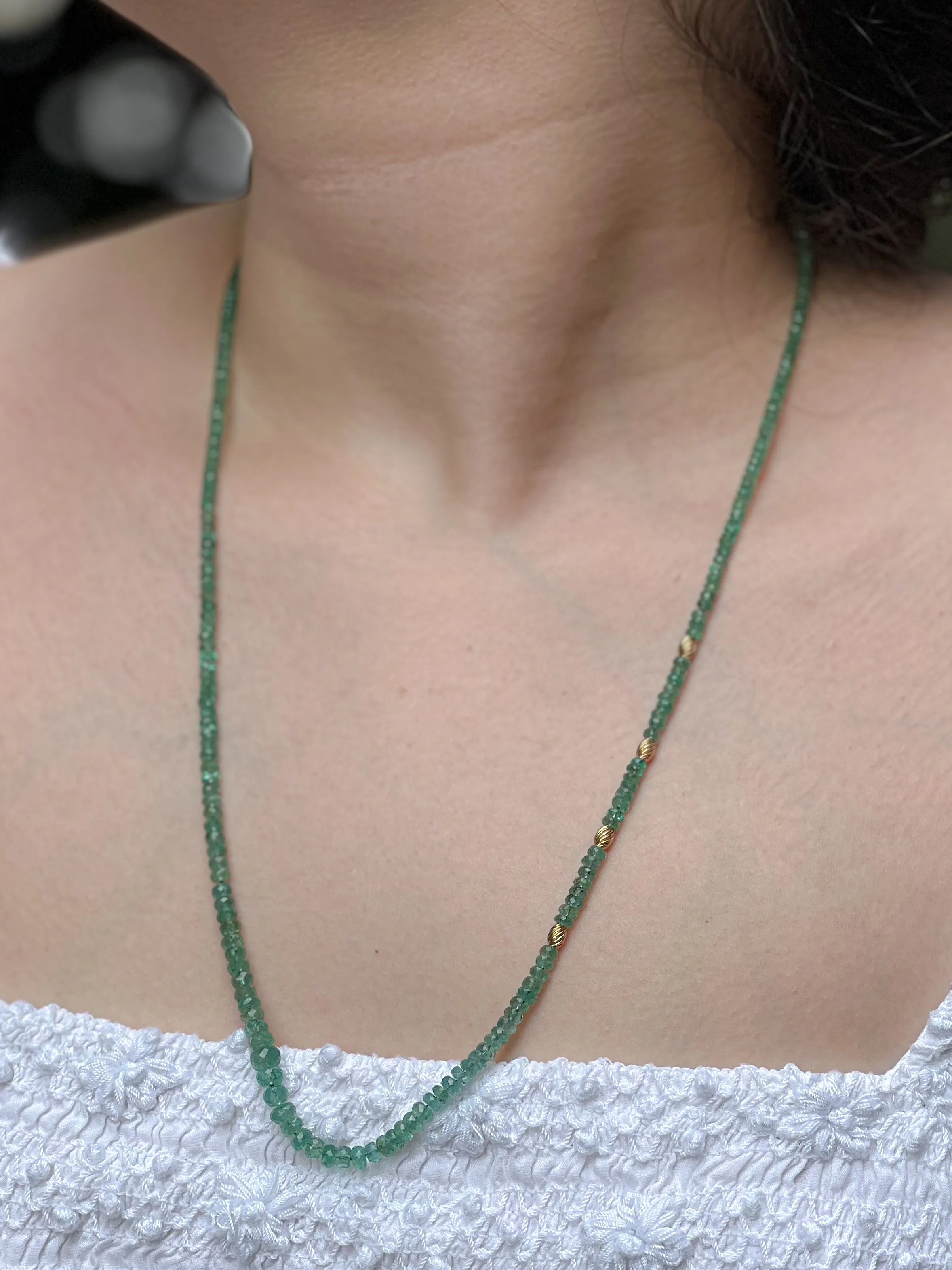 Emerald Necklace with Gold Accents