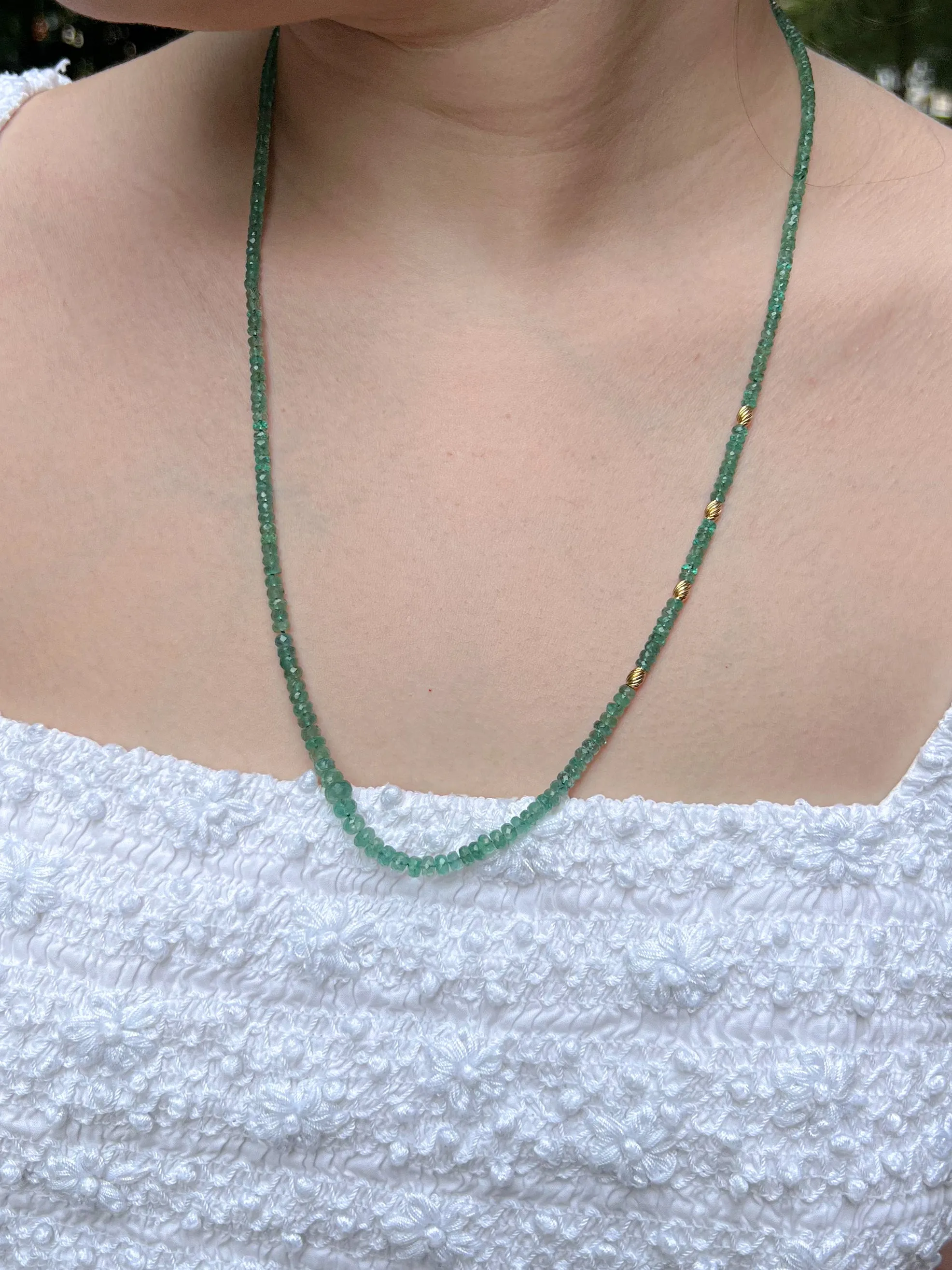 Emerald Necklace with Gold Accents