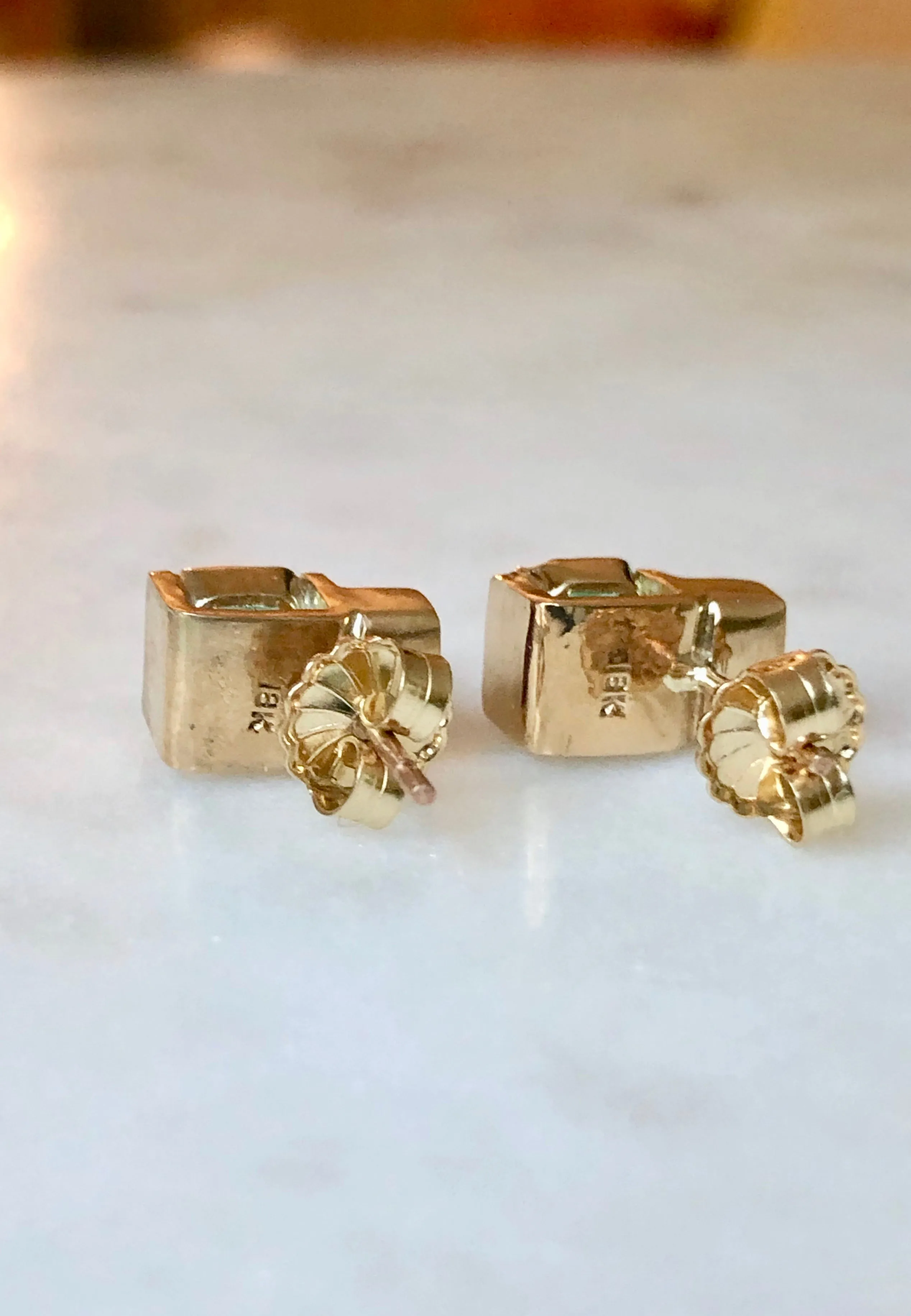 Emerald Ruby 18K Yellow Gold Earrings