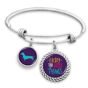 Enjoy The Little Things Dachshund Charm Bracelet