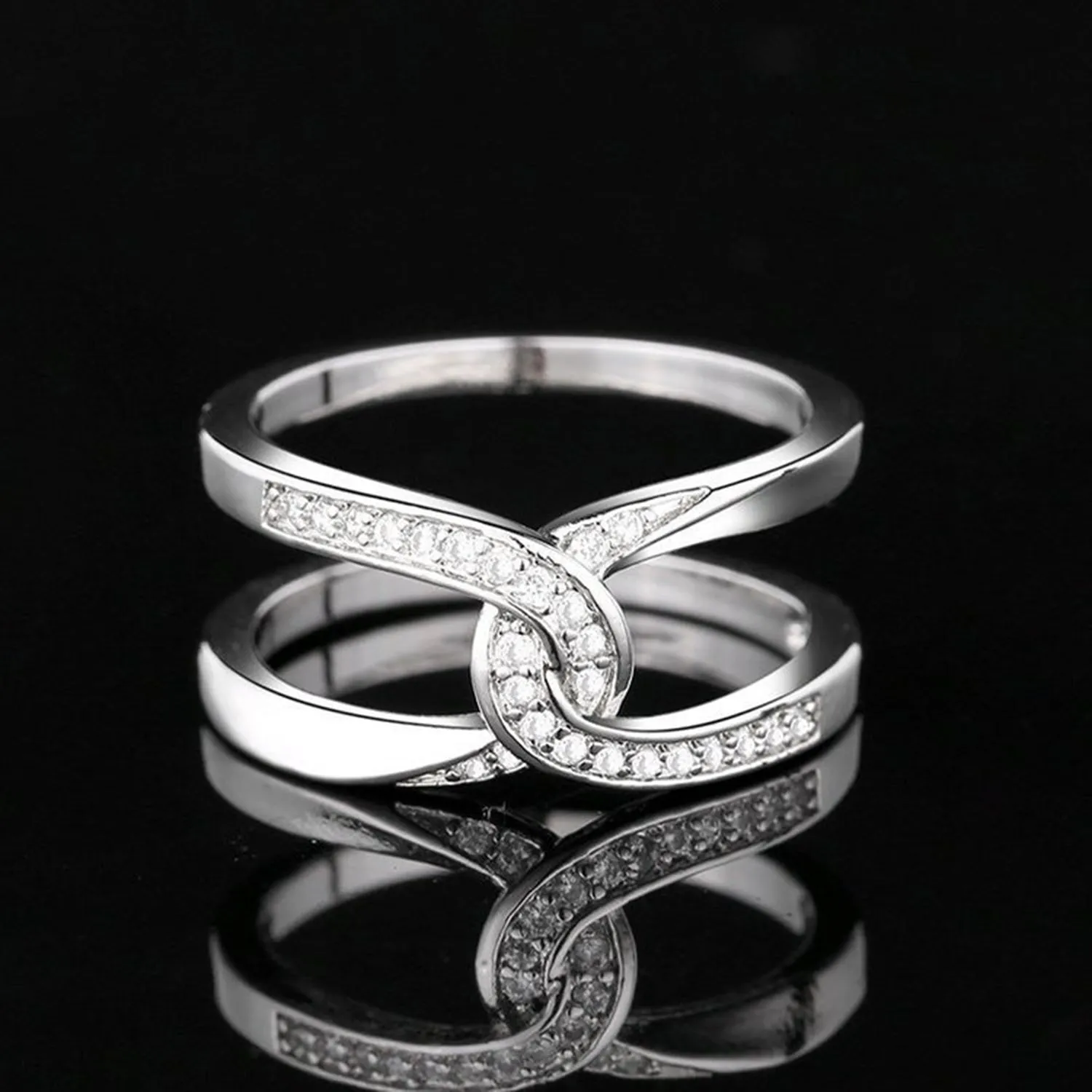 Entwined Spark Zircon Ring