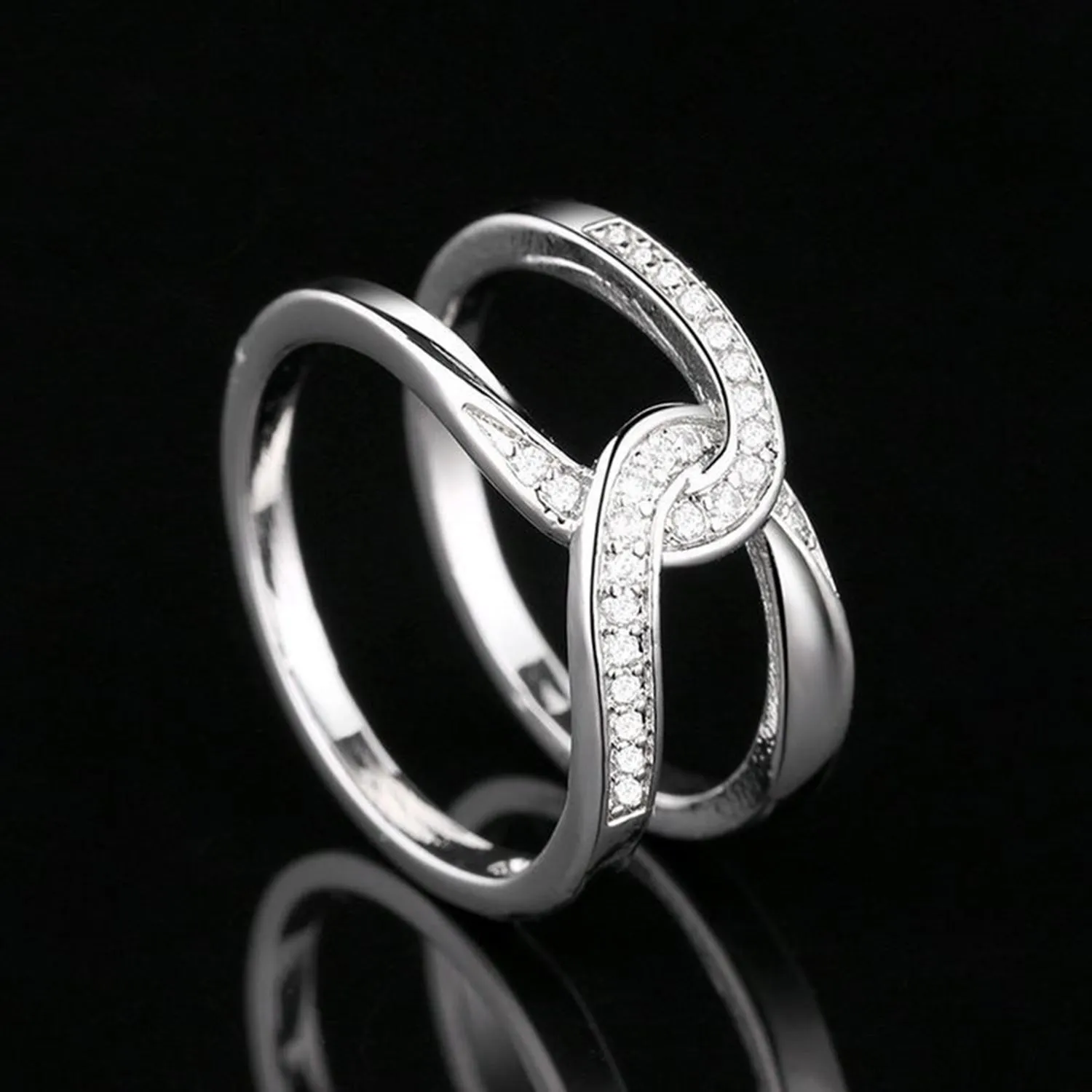 Entwined Spark Zircon Ring