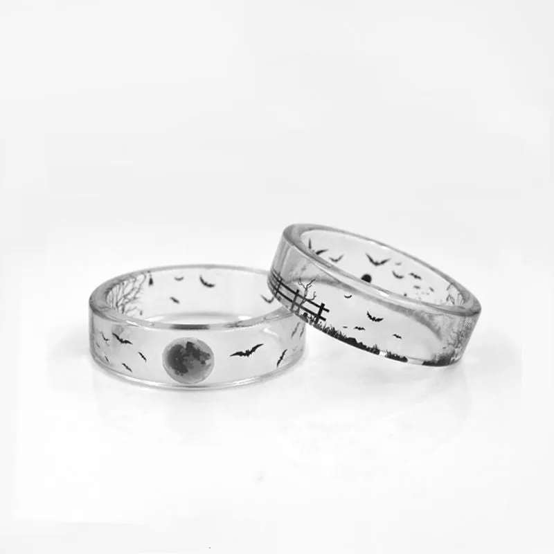Epoxy Resin Clear Bat Ring