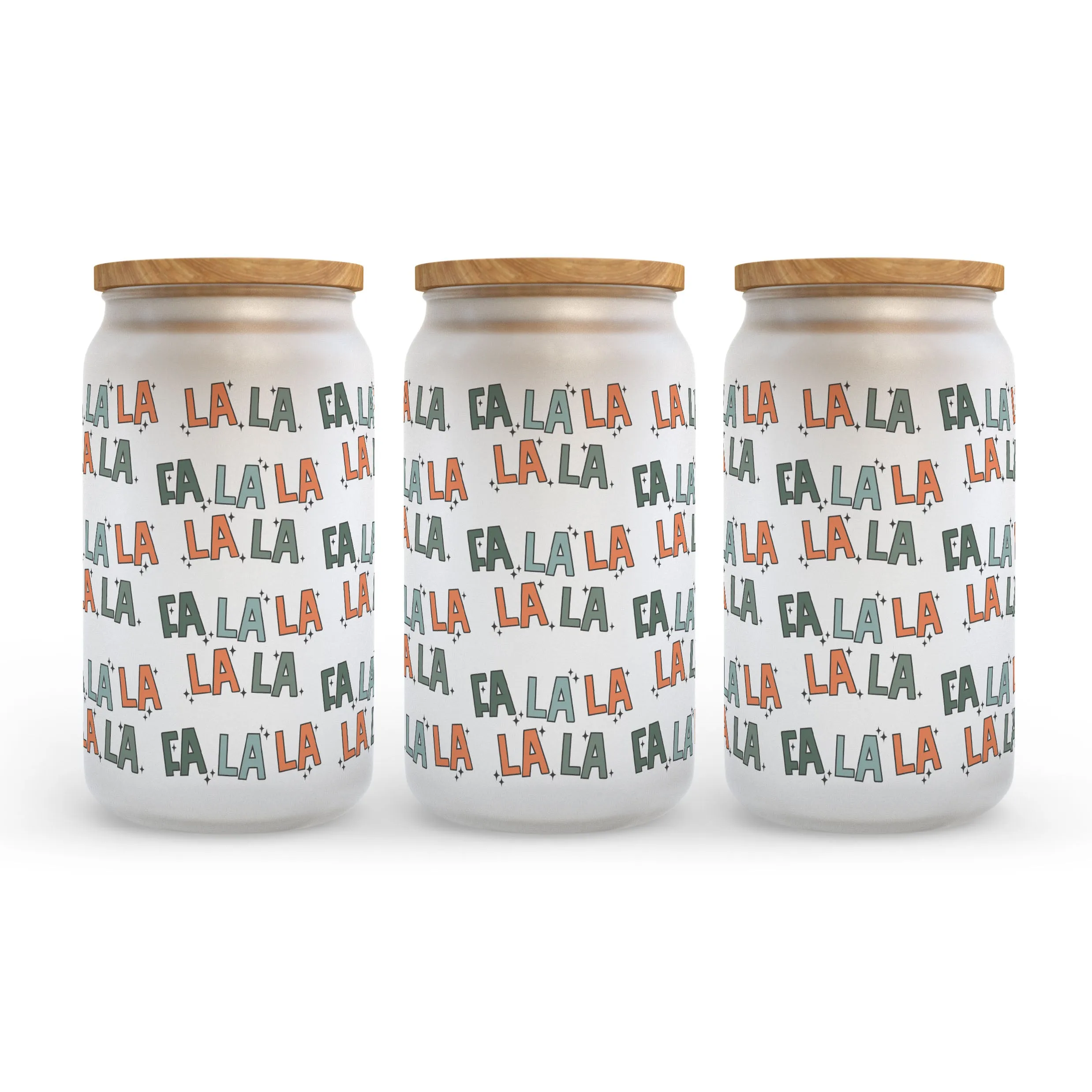 Fa La La La La Christmas Frosted Glass Can Tumbler