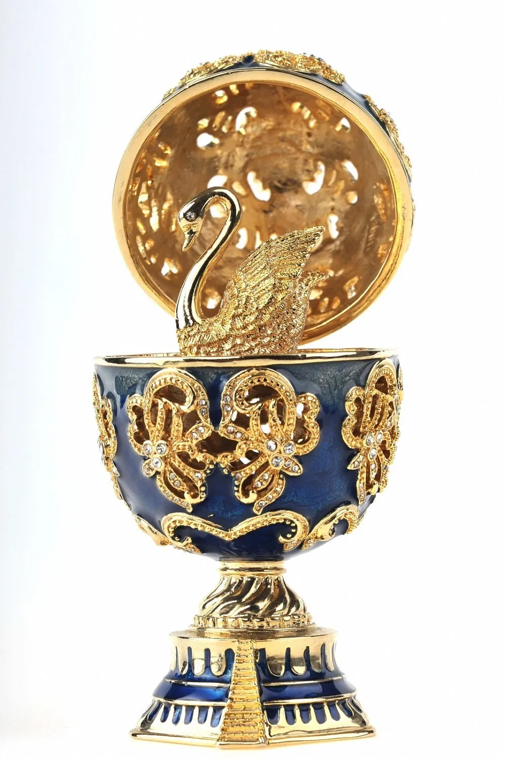 Faberge Egg with a Golden Swan
