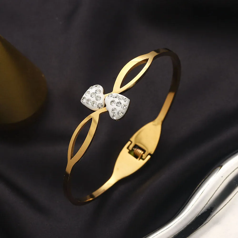 Fashion 18k Gold plated Stainless Steel Bangle Bracelet for Women