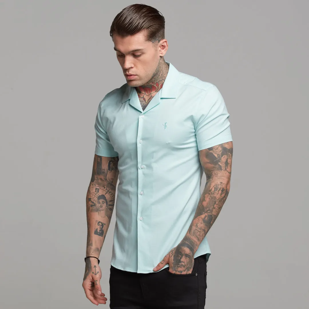 Father Sons Super Slim Stretch Revere Classic Mint Oxford Short Sleeve - FS421