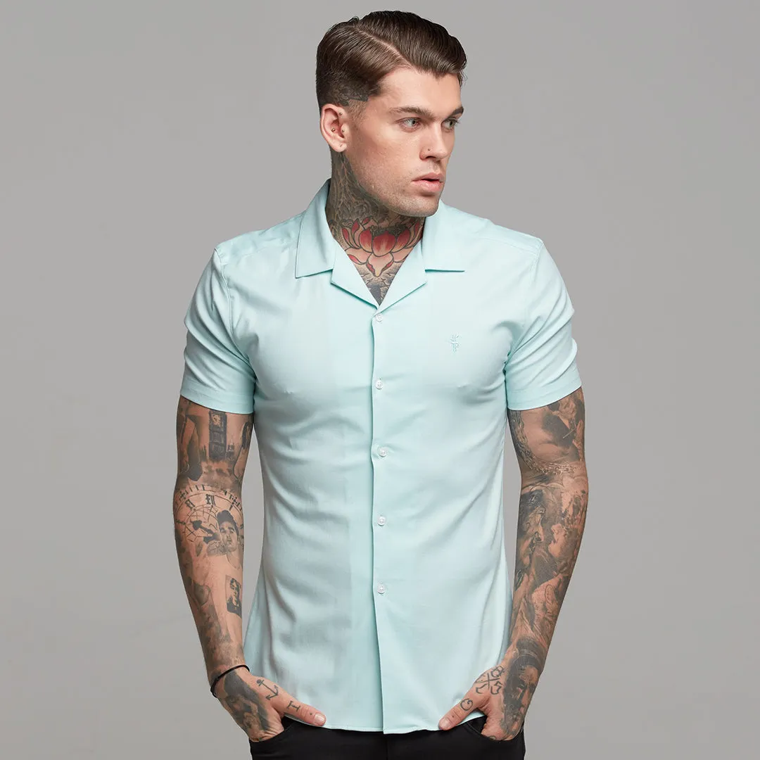 Father Sons Super Slim Stretch Revere Classic Mint Oxford Short Sleeve - FS421