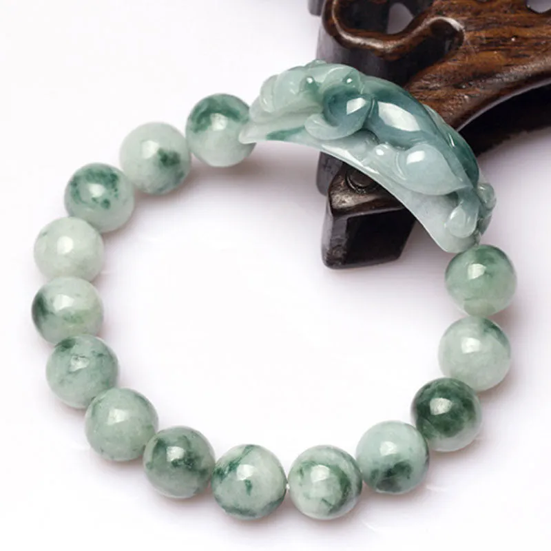 Feng Shui Authentic Natural Ice Jade Pixiu Bracelet For Men and Women