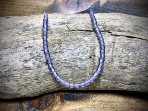 Fire Polished Beads Czech Glass Strand - Matte Transparent Purple - 3mm