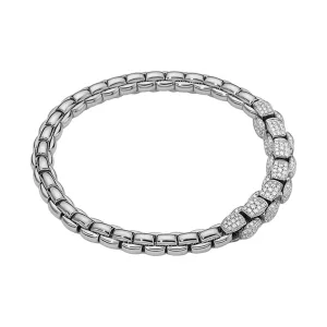 Fope Mia Luce Flex'it 18k White Gold Bracelet with Diamonds