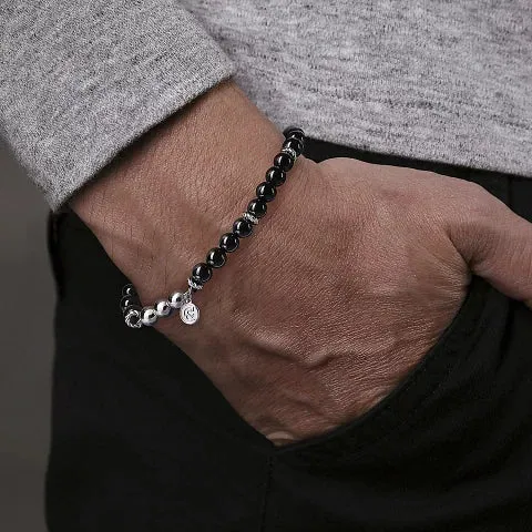 Gabriel & Co. Black Onyx Beaded Men's Bracelet