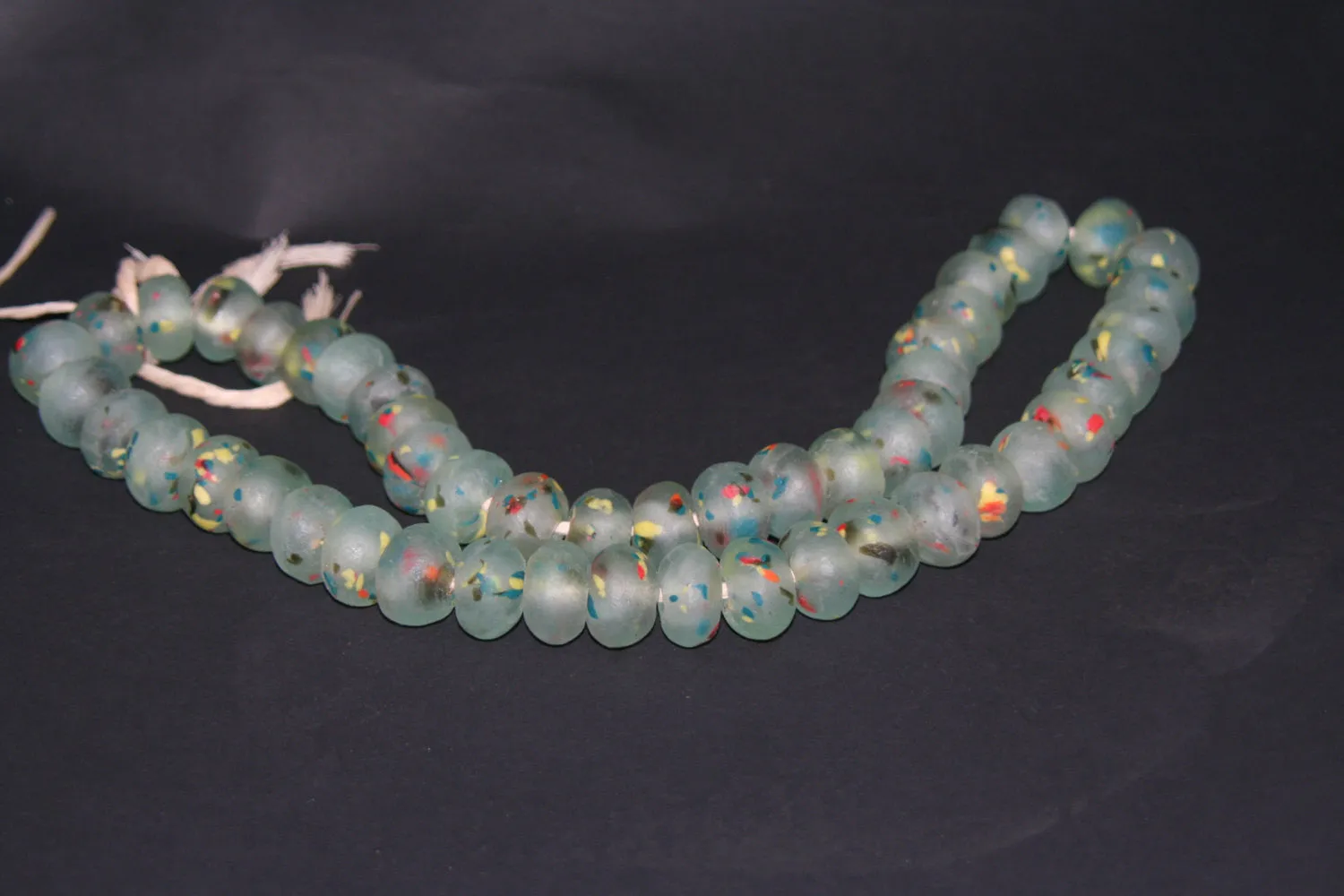 Ghana Transparent Beads Recycled Glass Vintage African Necklace