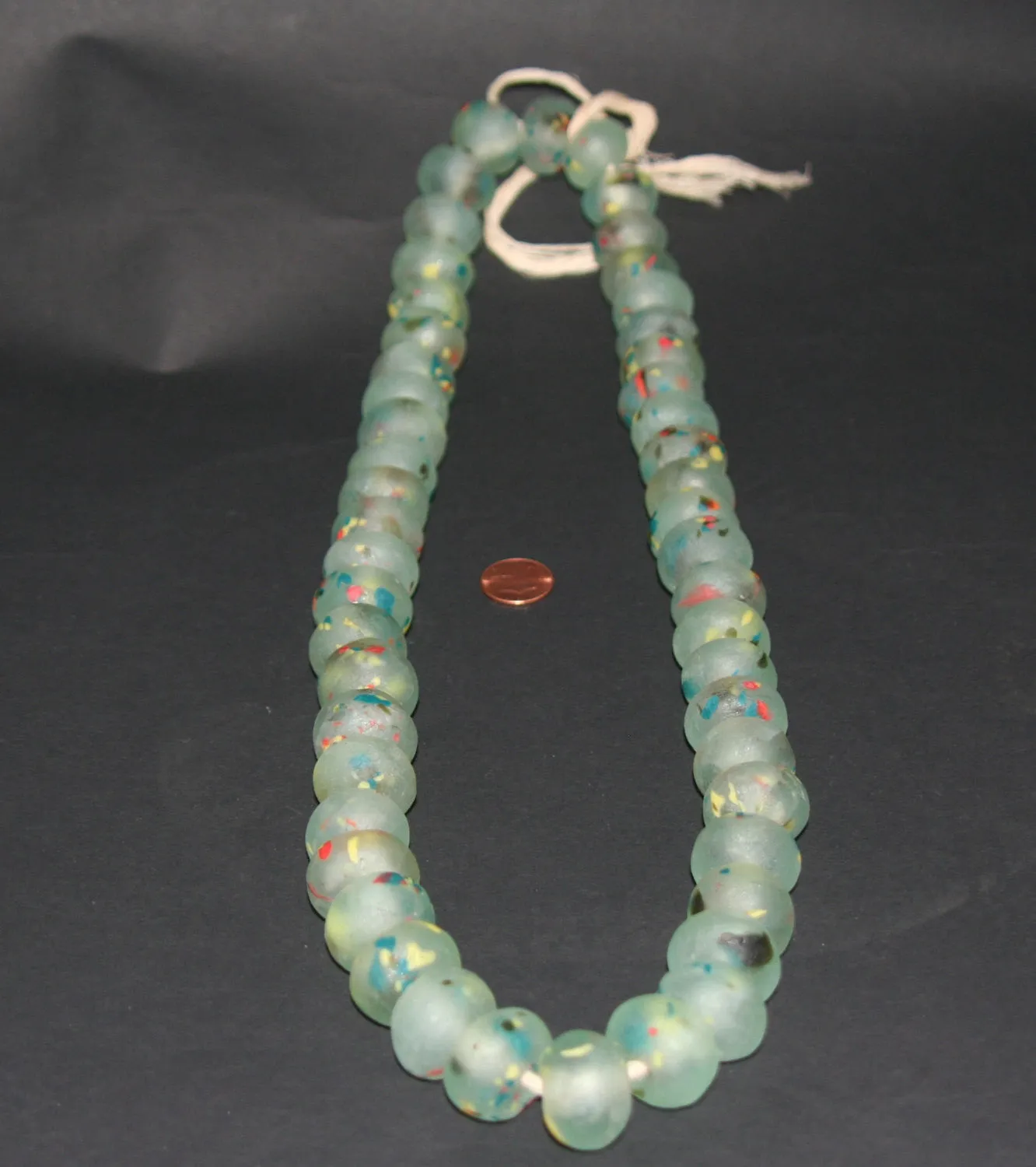Ghana Transparent Beads Recycled Glass Vintage African Necklace