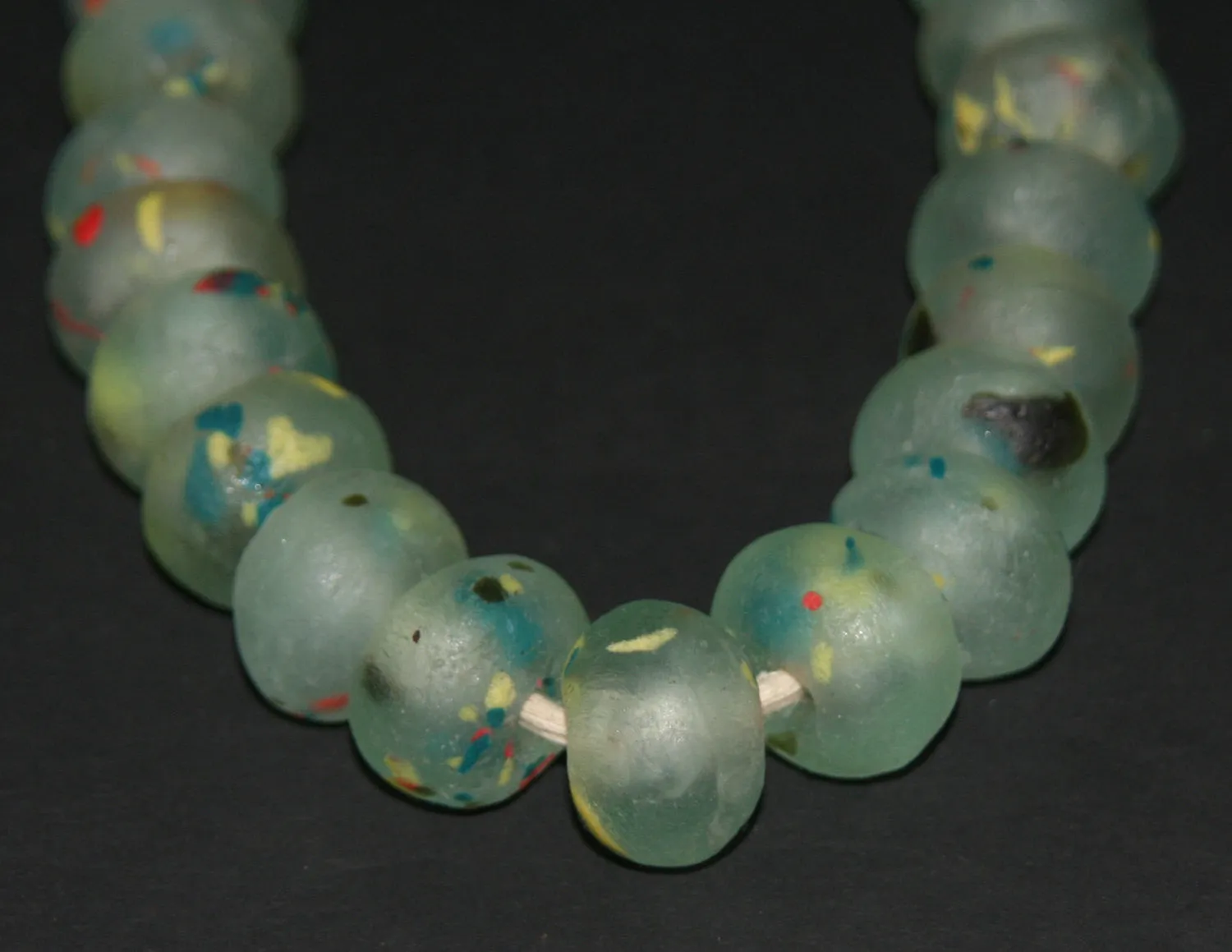 Ghana Transparent Beads Recycled Glass Vintage African Necklace