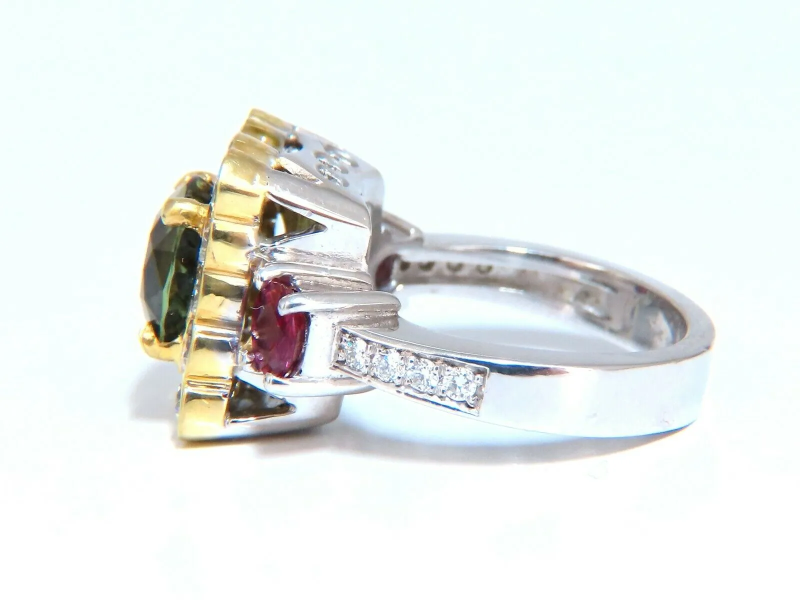 GIA Certified 3.48 carat natural color change alexandrite Ruby diamond ring