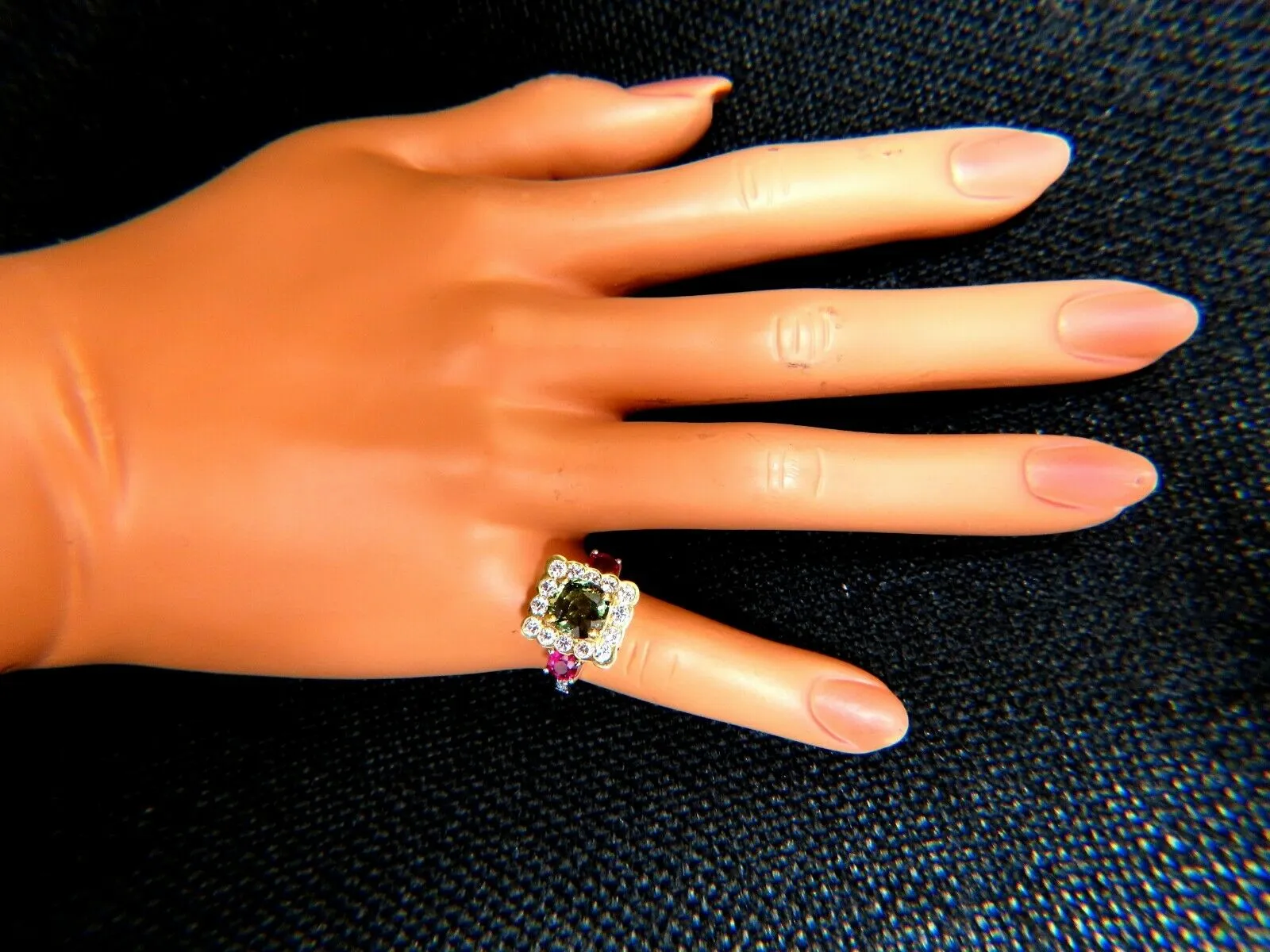 GIA Certified 3.48 carat natural color change alexandrite Ruby diamond ring
