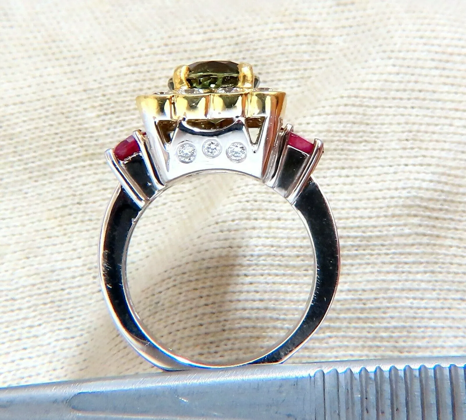 GIA Certified 3.48 carat natural color change alexandrite Ruby diamond ring