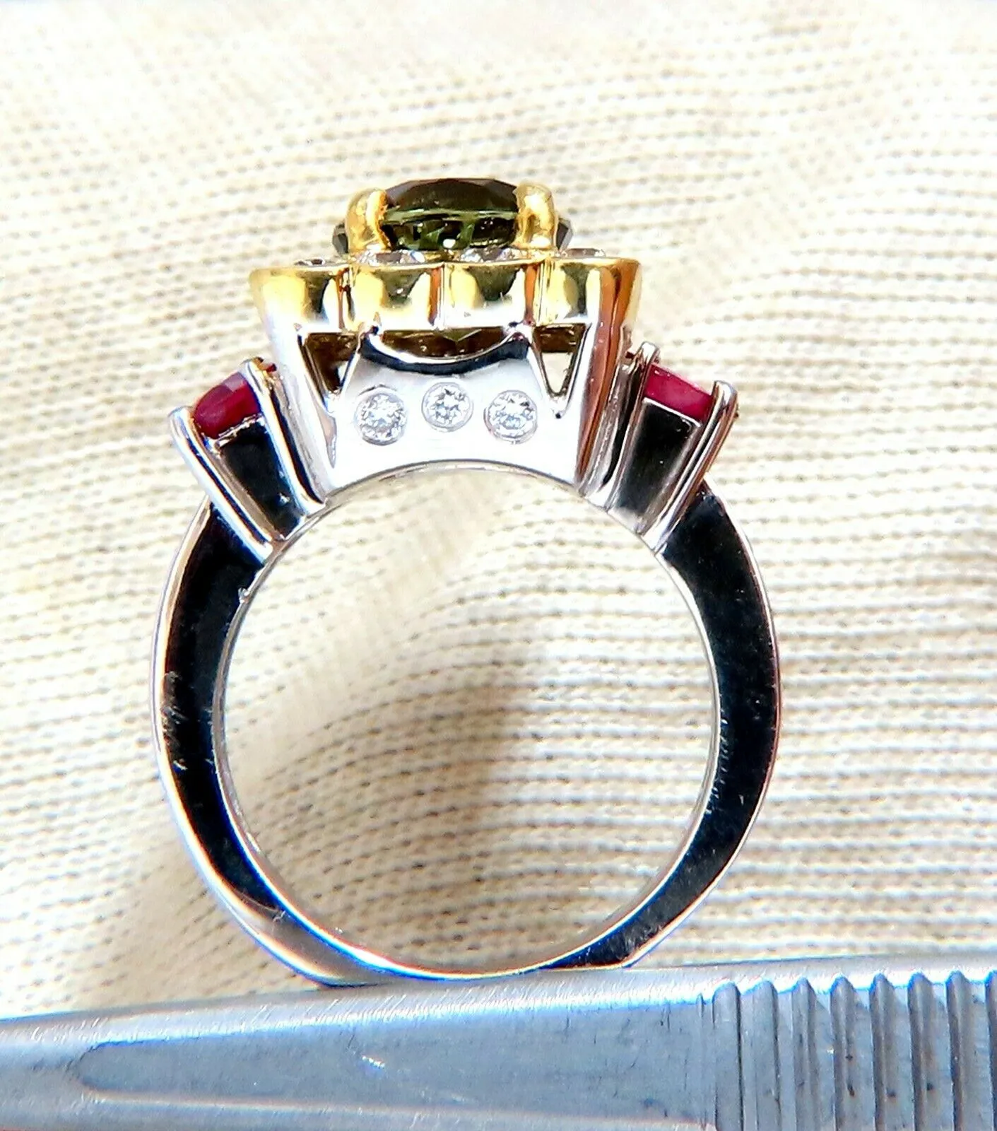 GIA Certified 3.48 carat natural color change alexandrite Ruby diamond ring