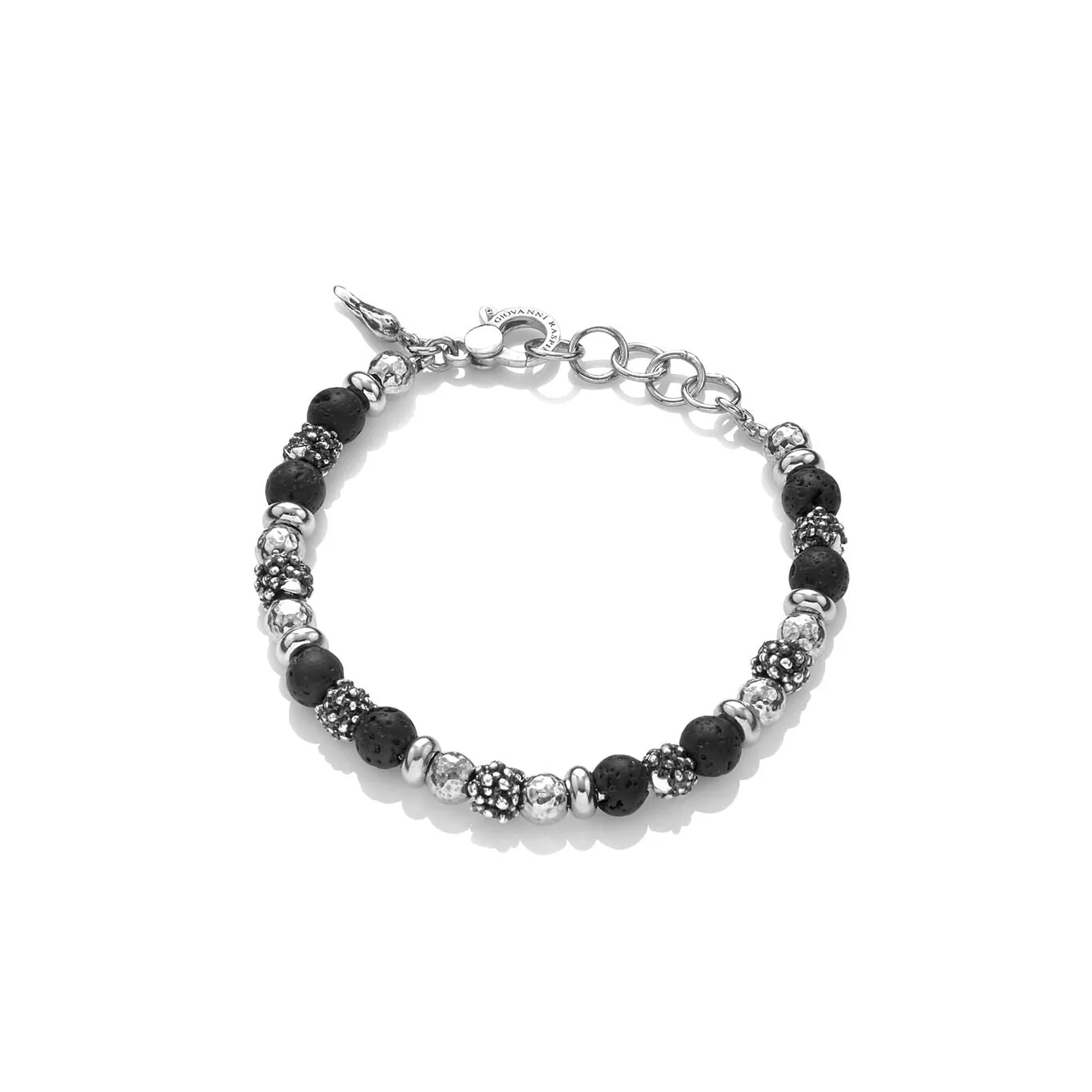 Giovanni Raspini Black Berries bracelet 925 lava stone 10490