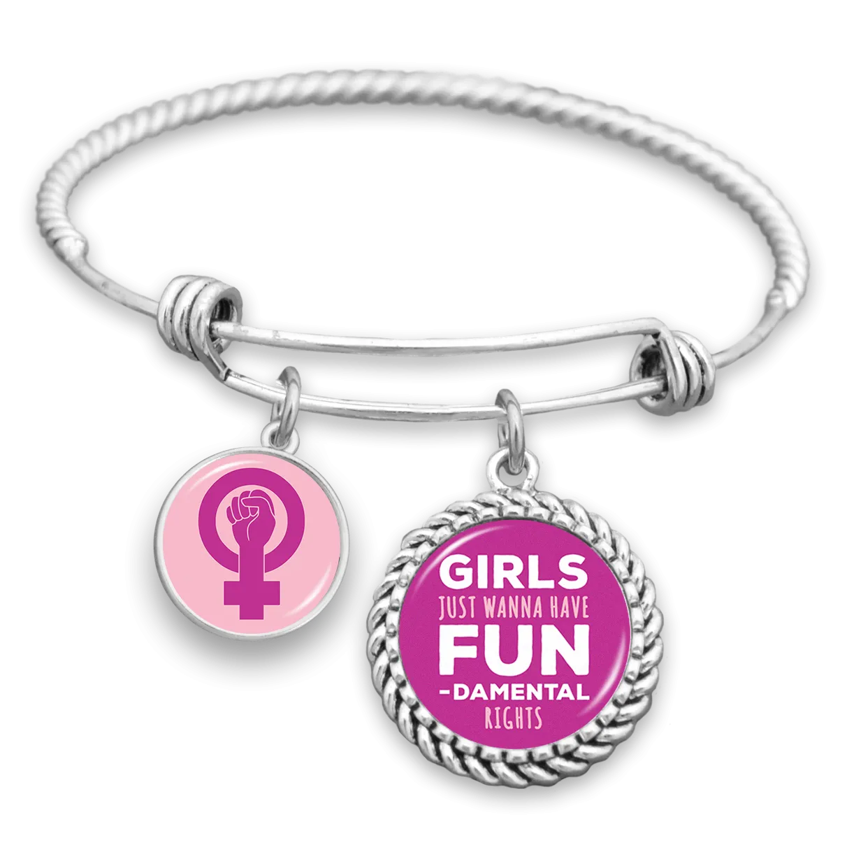 Girls Just Wanna Have FUN-damental Rights Charm Bracelet