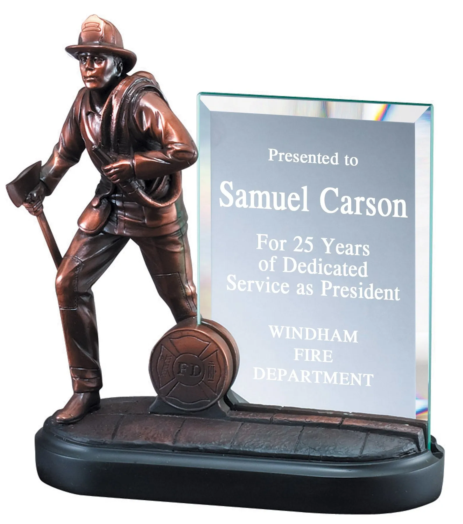 Glass Award - Firefighter Glass Service Award