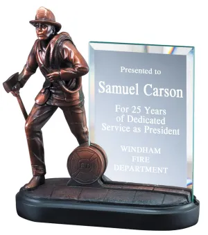 Glass Award - Firefighter Glass Service Award