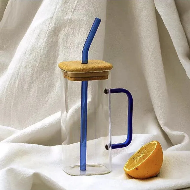 Glass Cup with Bamboo Lid (450ml)