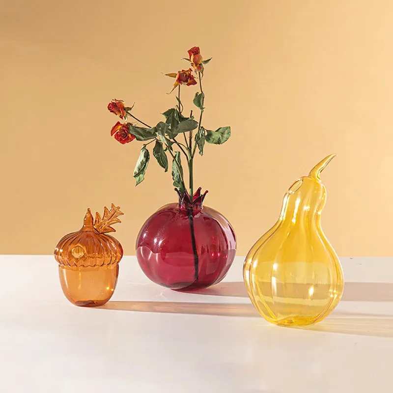Glass Flower Vase Creative Plant Bottle Modern Transparent Art Flower Vases Home Desktop Decor Vaso Para Planta Home Decor Items
