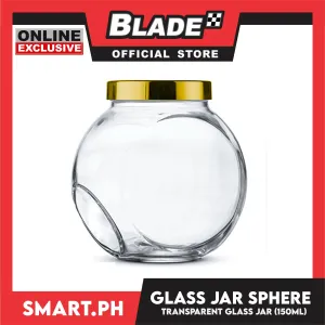 Glass Jar Container with Lid, Sphere Design 150ml Kitchen Canisters for Coffee, Sugar, Spice and etc.