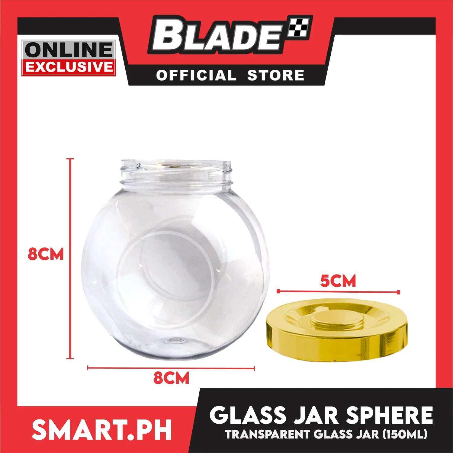 Glass Jar Container with Lid, Sphere Design 150ml Kitchen Canisters for Coffee, Sugar, Spice and etc.