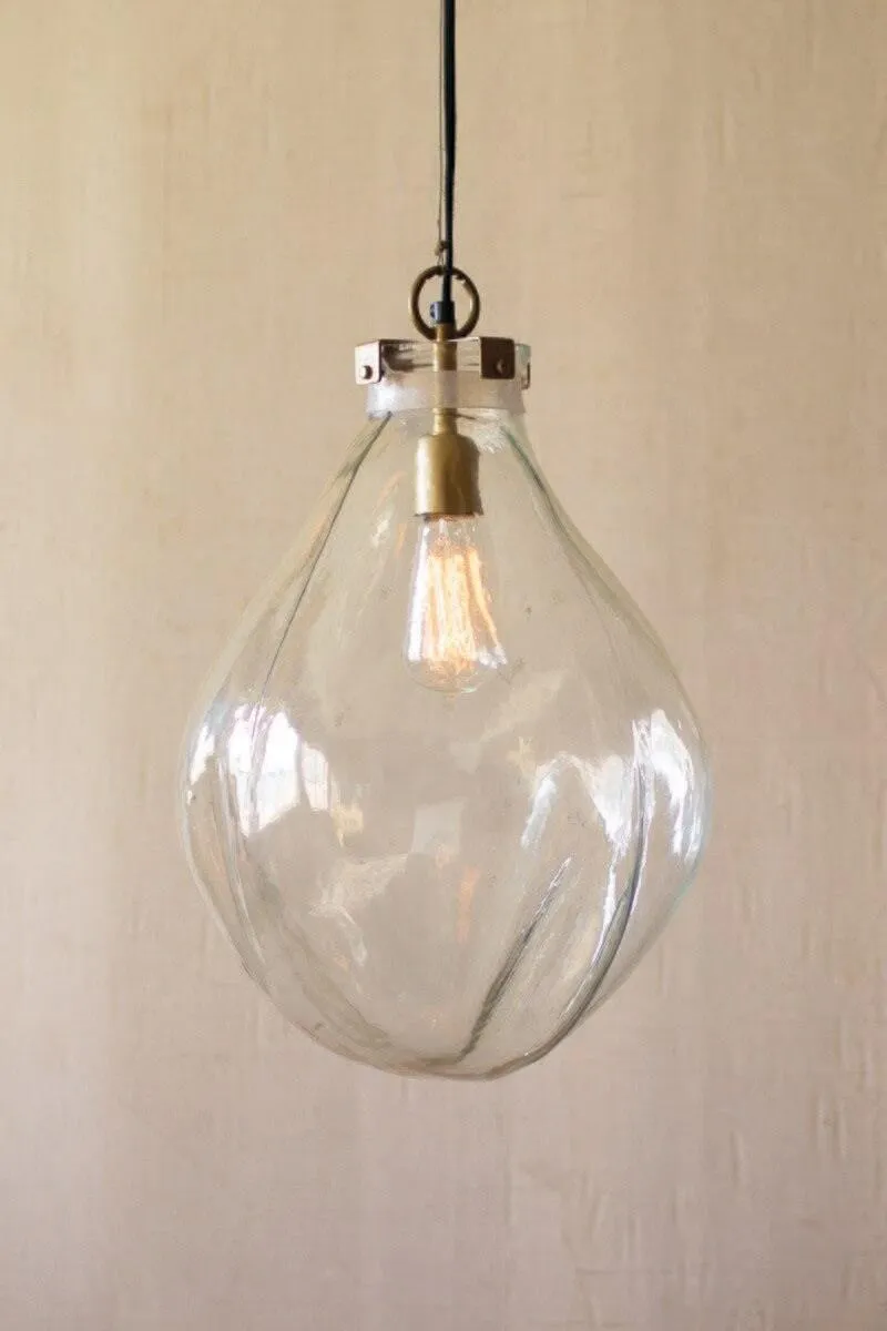 Glass Teardrop Pendant Light