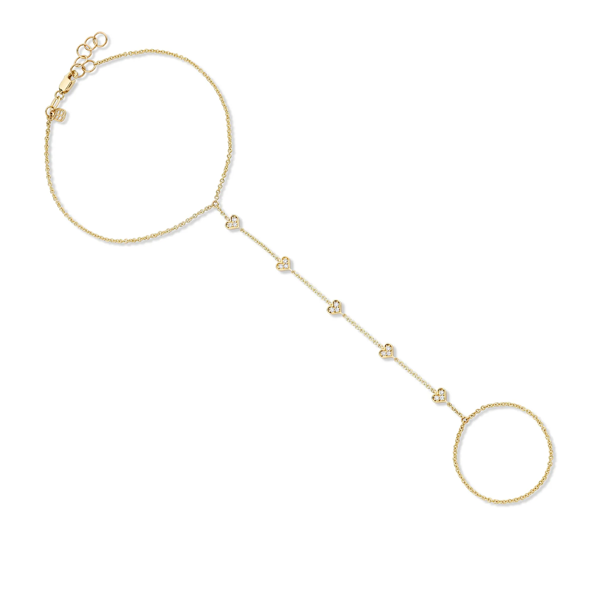 Gold & Diamond Heart Princess Bracelet