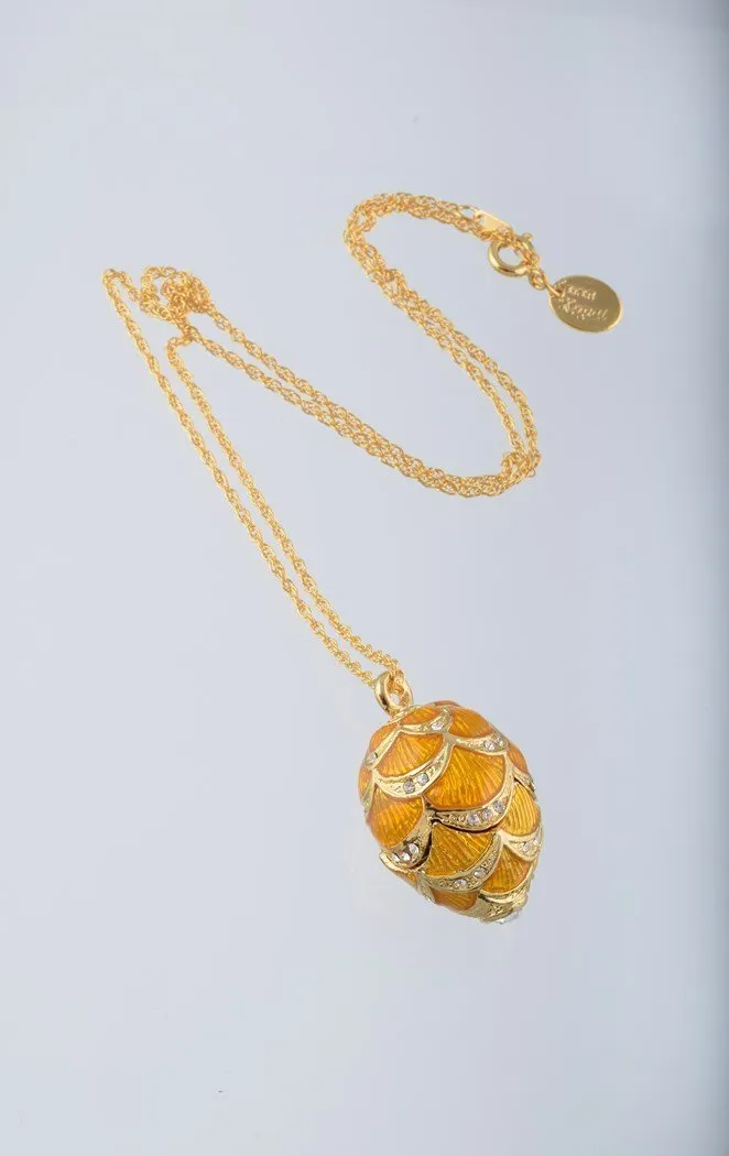 Gold & Yellow Egg Pendant Necklace