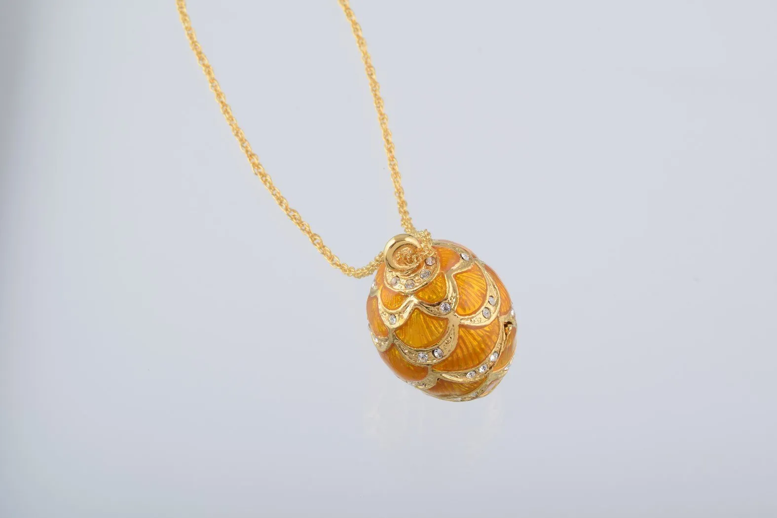 Gold & Yellow Egg Pendant Necklace