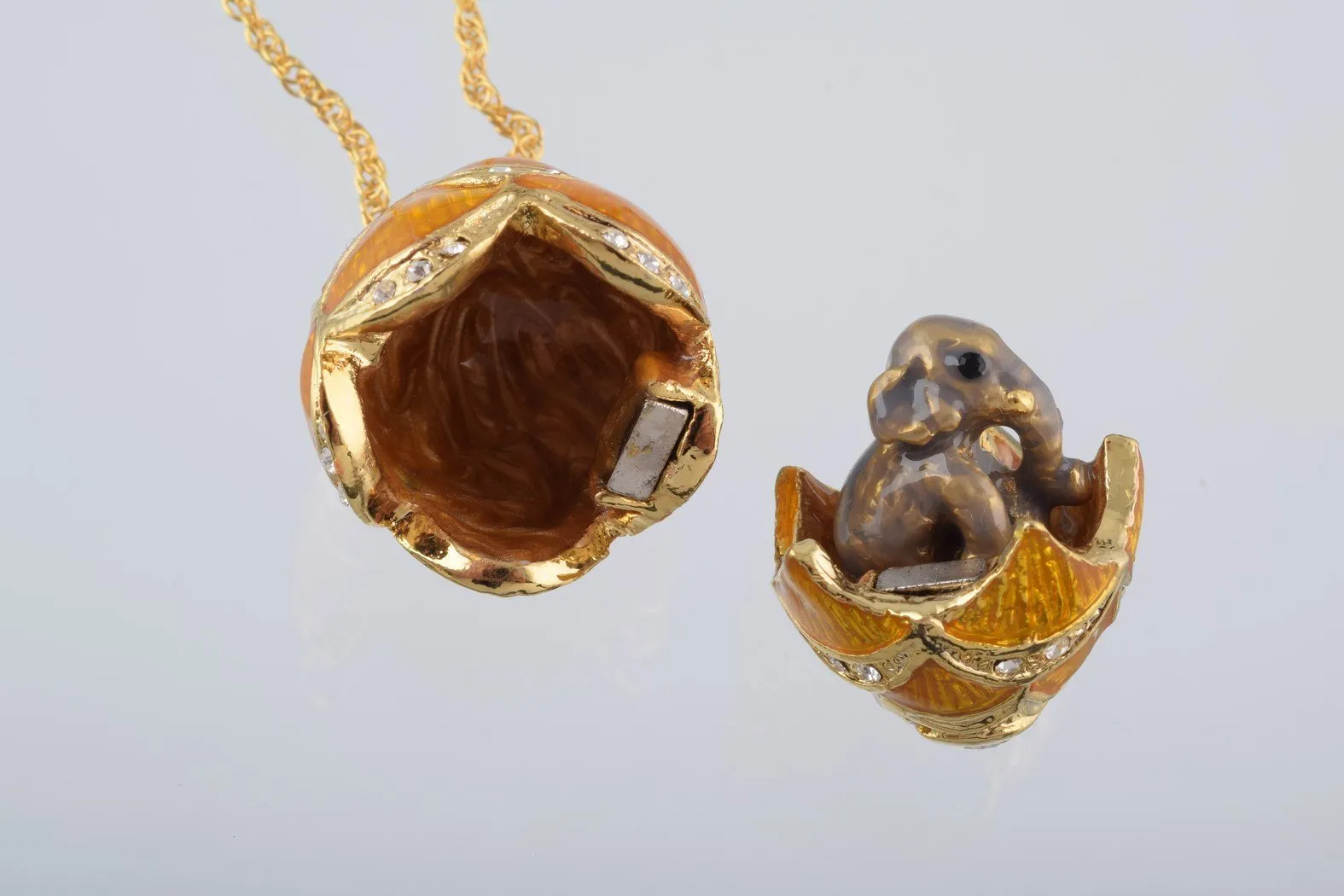 Gold & Yellow Egg Pendant Necklace