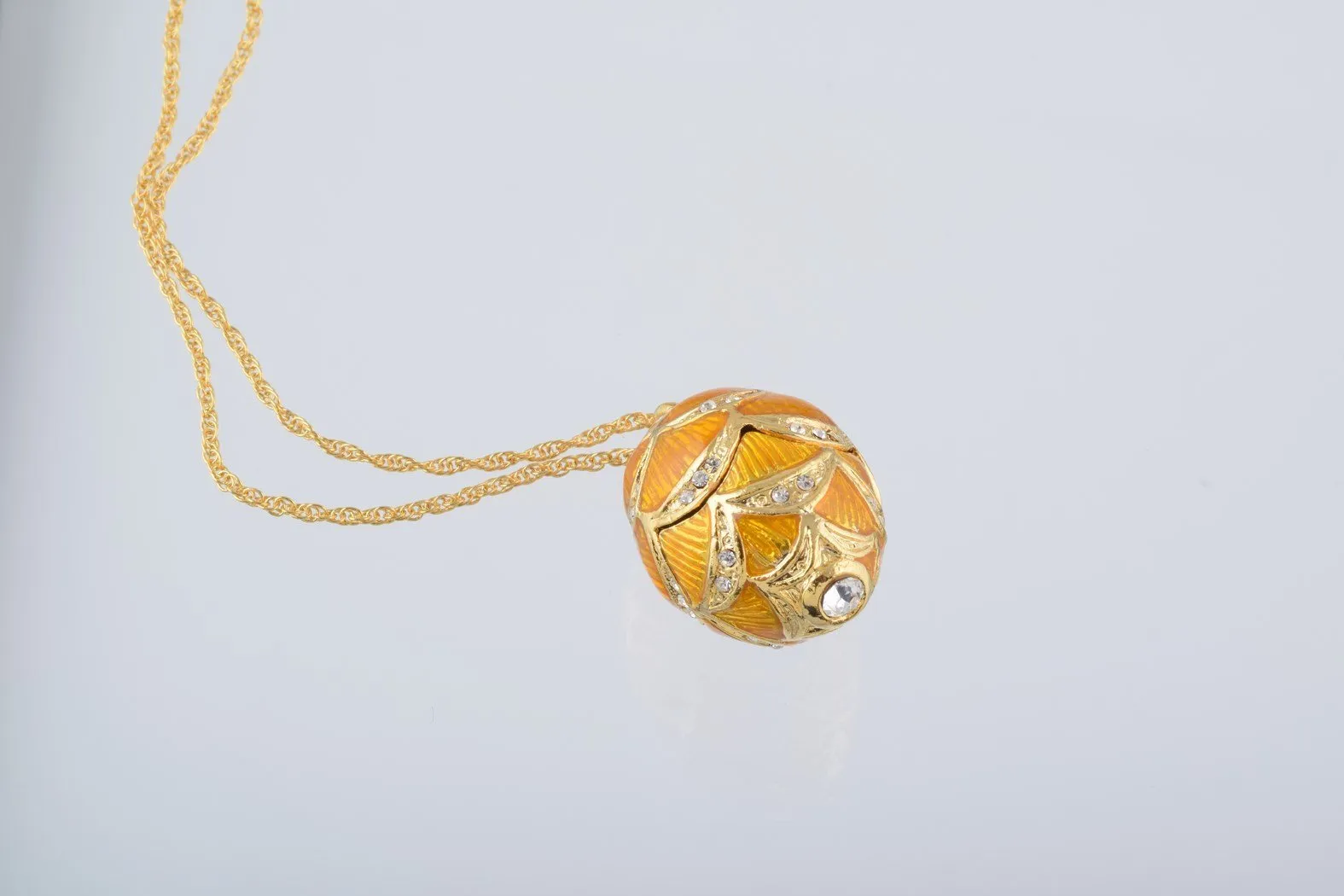 Gold & Yellow Egg Pendant Necklace