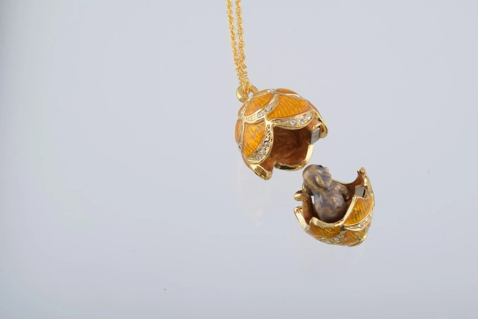 Gold & Yellow Egg Pendant Necklace