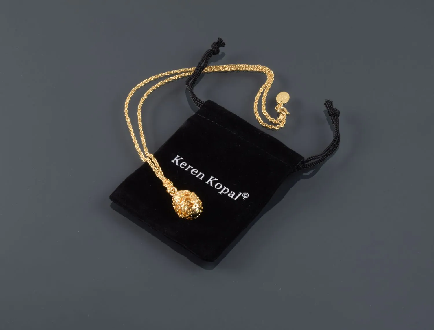Gold Egg Pendant Necklace