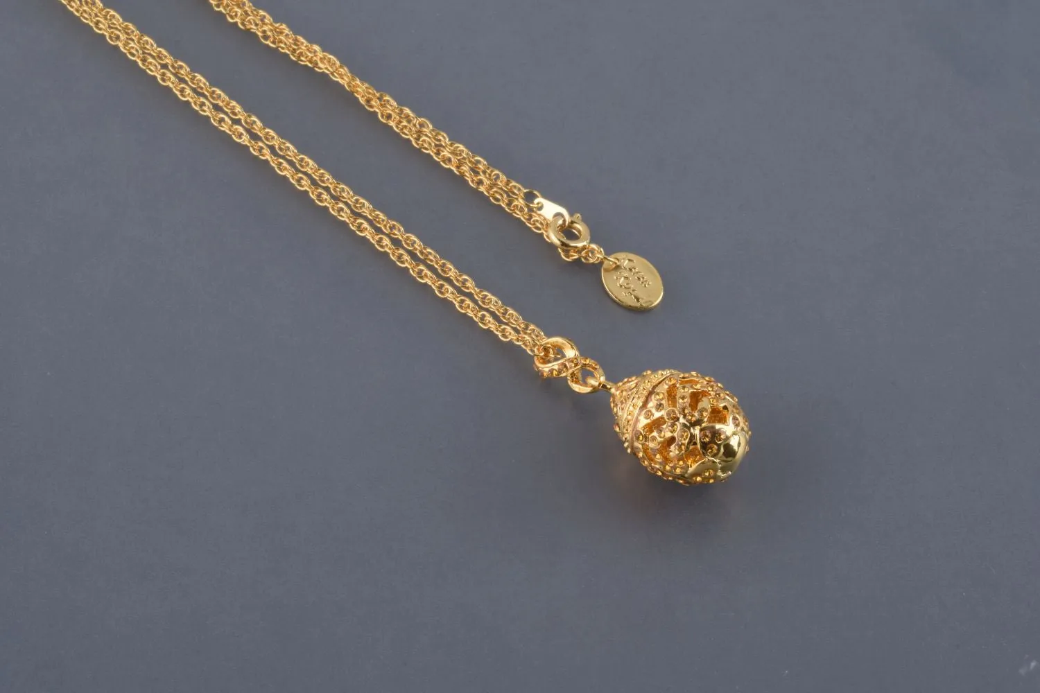 Gold Egg Pendant Necklace