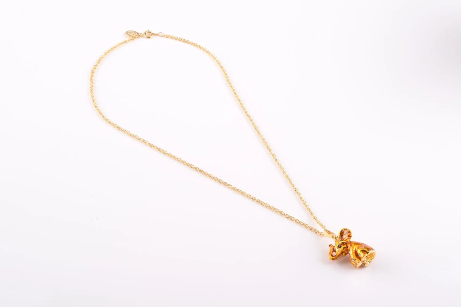 Gold Elephant Pendant Necklace