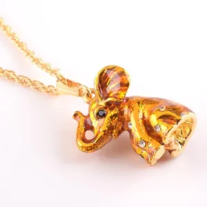 Gold Elephant Pendant Necklace