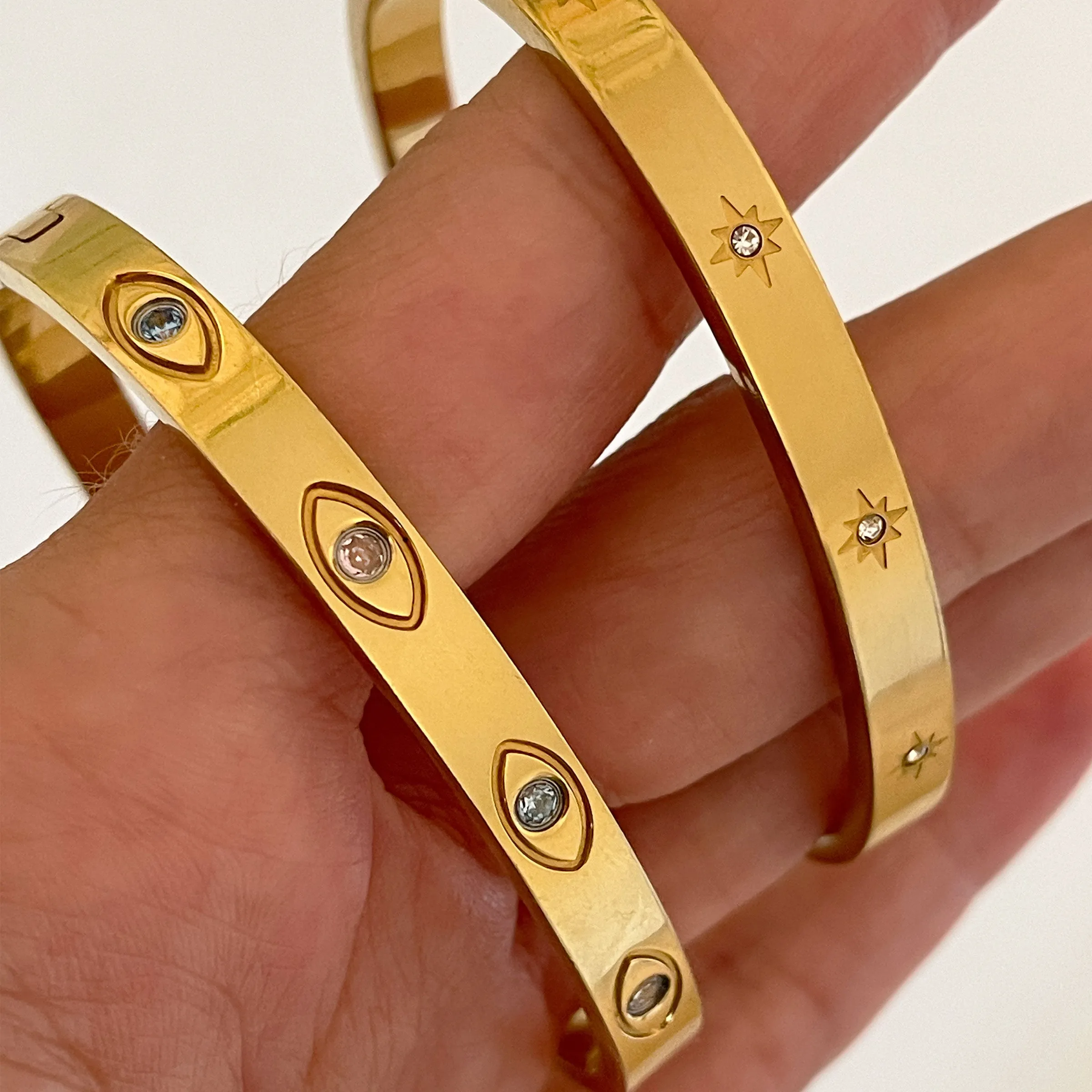 Gold Eye Bangle | Waterproof | Stainless Steel