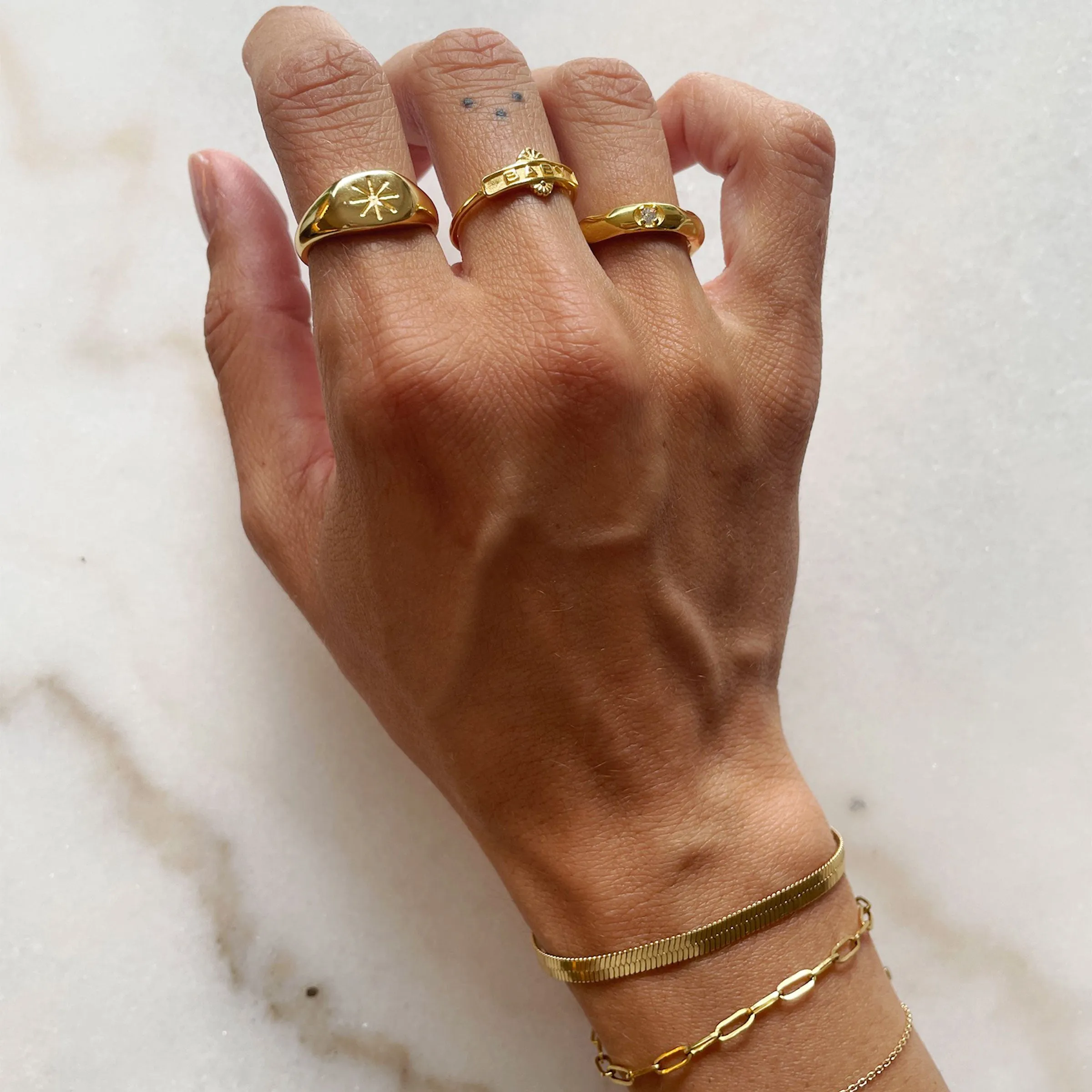Gold Herringbone Bracelet | Waterproof | Stainless Steel