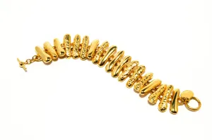 Gold Tone Wide Link Bracelet by Anne Klein