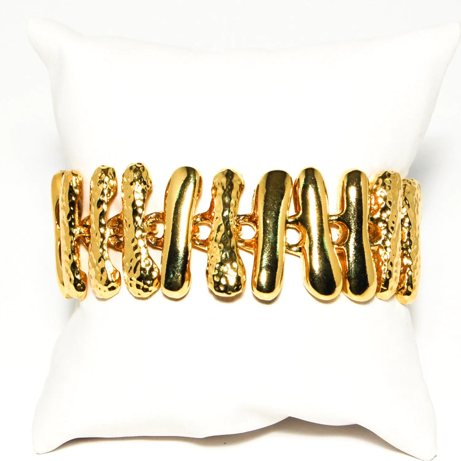 Gold Tone Wide Link Bracelet by Anne Klein