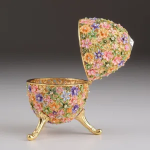 Gold with Colorful Flowers Easter Egg