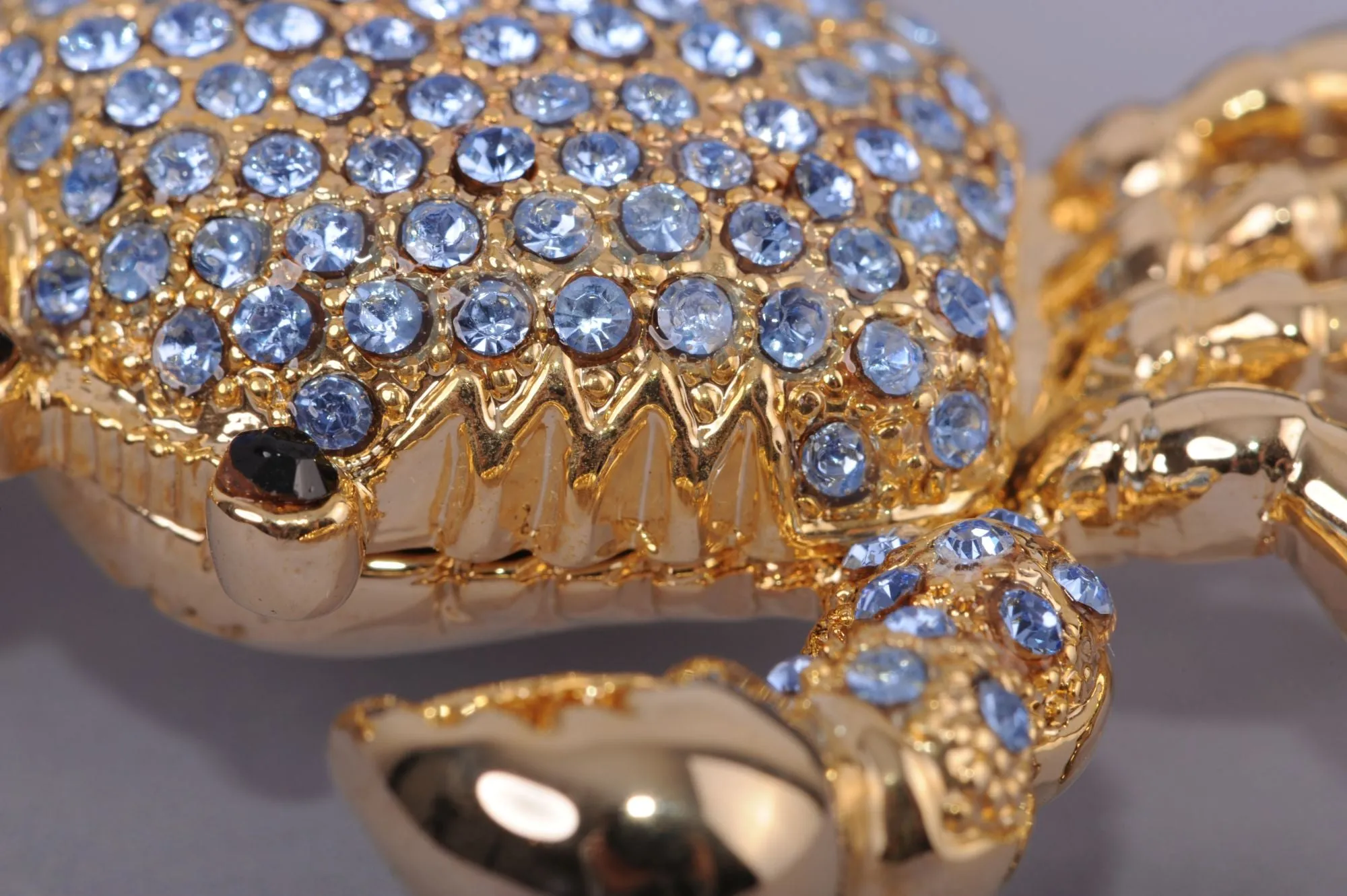 Golden Crab with blue stones